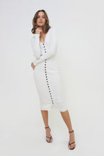 Load image into Gallery viewer, Cardigan, Long Sleeve, Button-Down, Ribbed Knit, Midi Dress