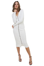 Load image into Gallery viewer, Cardigan, Long Sleeve, Button-Down, Ribbed Knit, Midi Dress