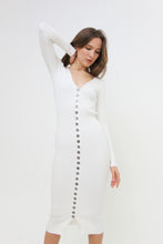 Load image into Gallery viewer, Cardigan, Long Sleeve, Button-Down, Ribbed Knit, Midi Dress