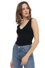 Load image into Gallery viewer, Ribbed Knit, One-Piece, V-Neck, Bodysuit