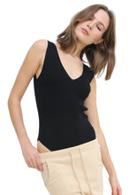 Load image into Gallery viewer, Ribbed Knit, One-Piece, V-Neck, Bodysuit