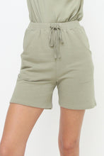 Load image into Gallery viewer, Drawstring, biker short length, pocketed sweat pants, lounge shorts.