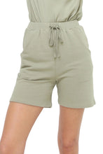 Load image into Gallery viewer, Drawstring, biker short length, pocketed sweat pants, lounge shorts.