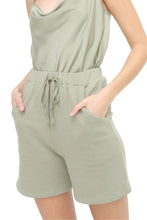 Load image into Gallery viewer, Drawstring, biker short length, pocketed sweat pants, lounge shorts.