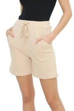 Load image into Gallery viewer, Drawstring, biker short length, pocketed sweat pants, lounge shorts.