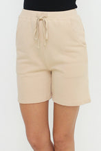 Load image into Gallery viewer, Drawstring, biker short length, pocketed sweat pants, lounge shorts.