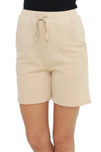 Load image into Gallery viewer, Drawstring, biker short length, pocketed sweat pants, lounge shorts.