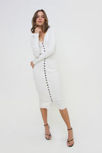 Load image into Gallery viewer, Cardigan, Long Sleeve, Button-Down, Ribbed Knit, Midi Dress
